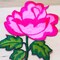 Hot Pink Flower Patch Dual Rose Appliqué with Iron On Backing Embroidered Floral Patch for Jackets & Crafts